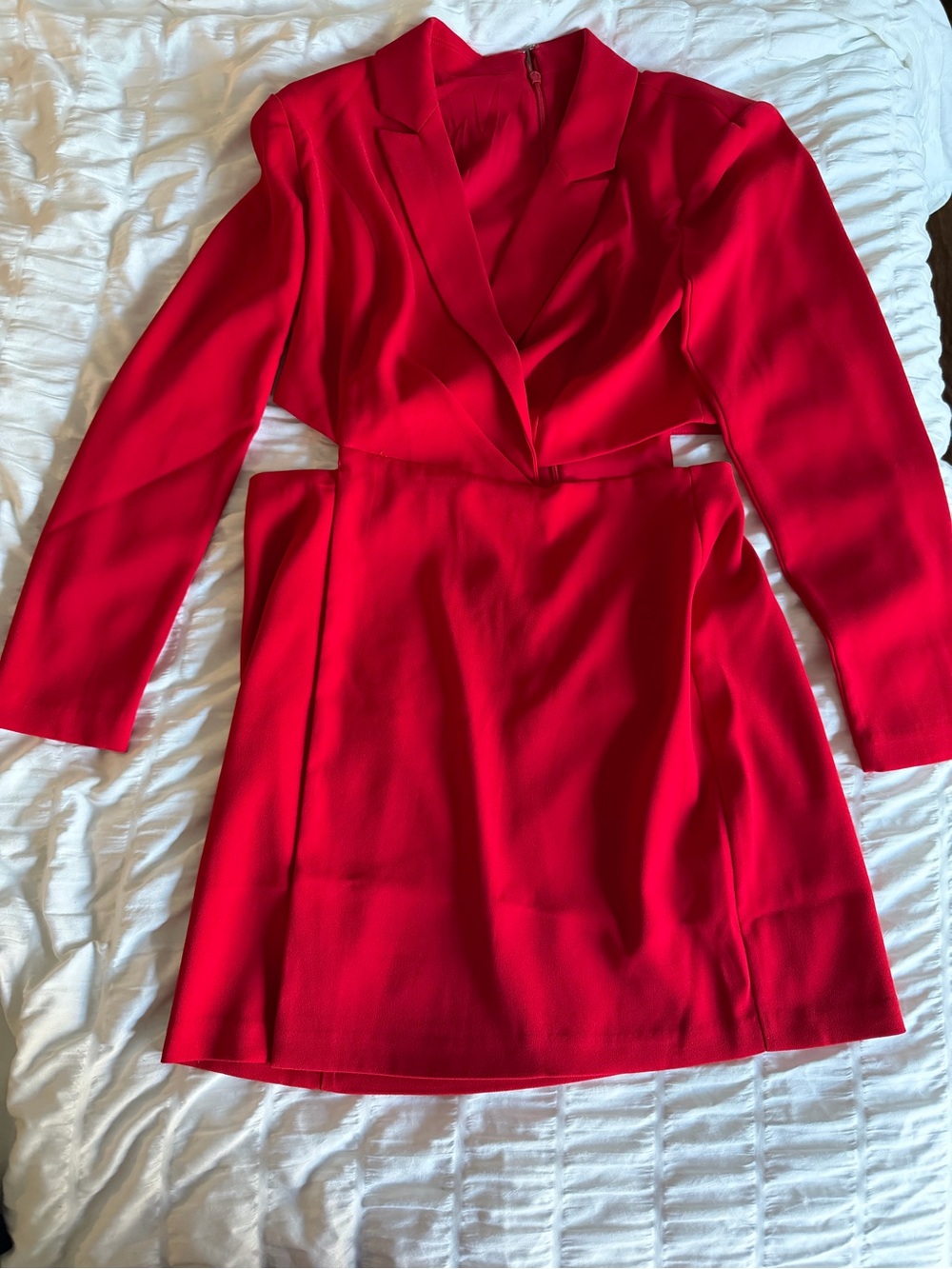 Express Bright Red Long Sleeve Blazer Dress